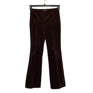 Rocco Barocco High Rise Bootcut Velvet Pants Chocolate Brown Size 10